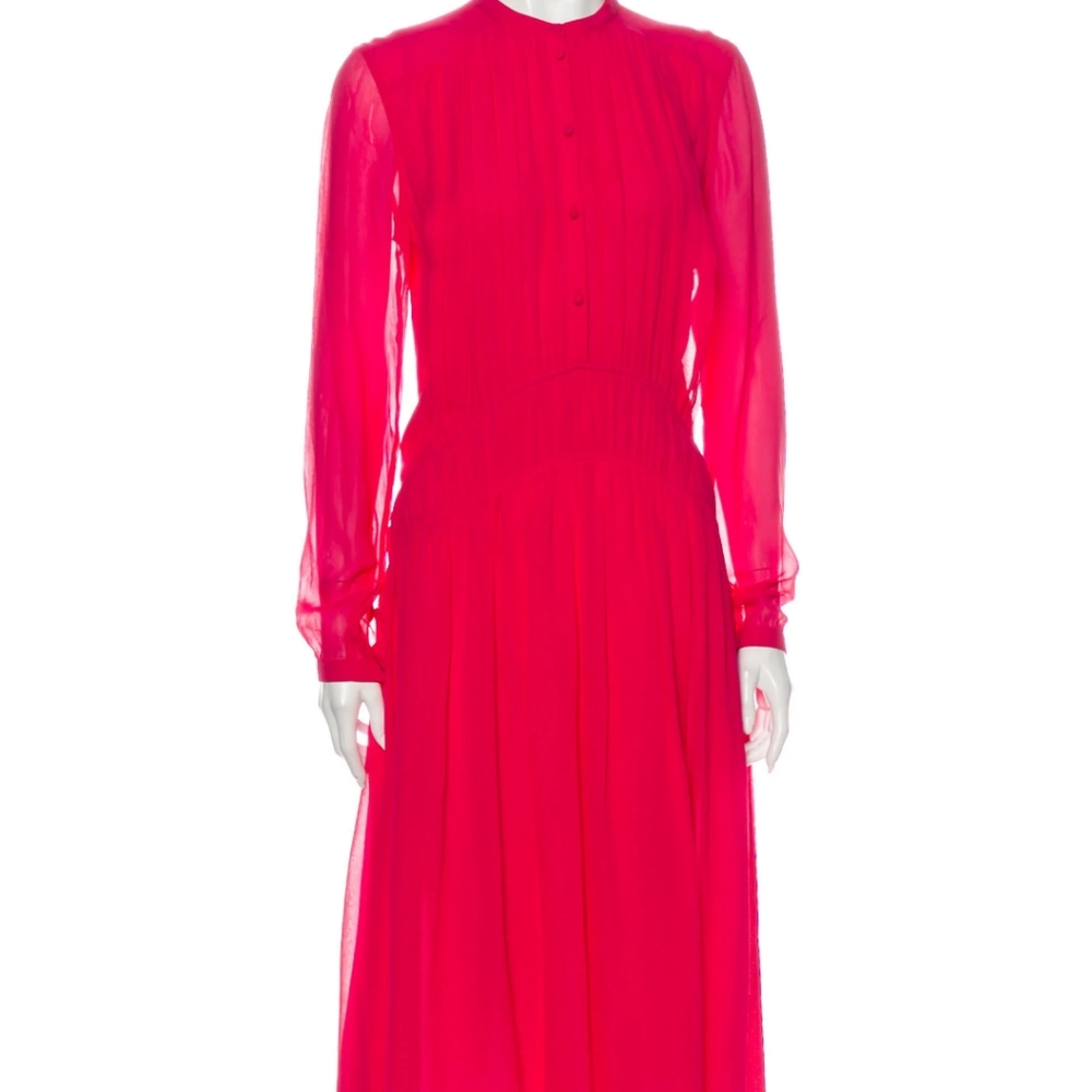 Burberry Silk Midi Length Dress
